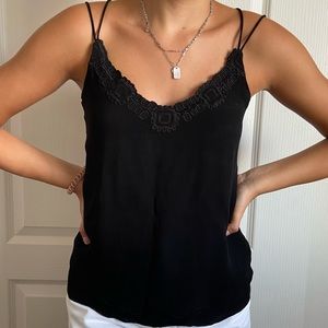 black strappy tank top